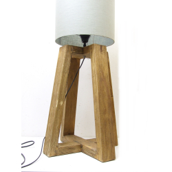 Lampa podłogowa / stołowa Trapez drewno egzotyczne 95cm